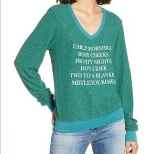 NWT wildfox green morning Christmas sweater small